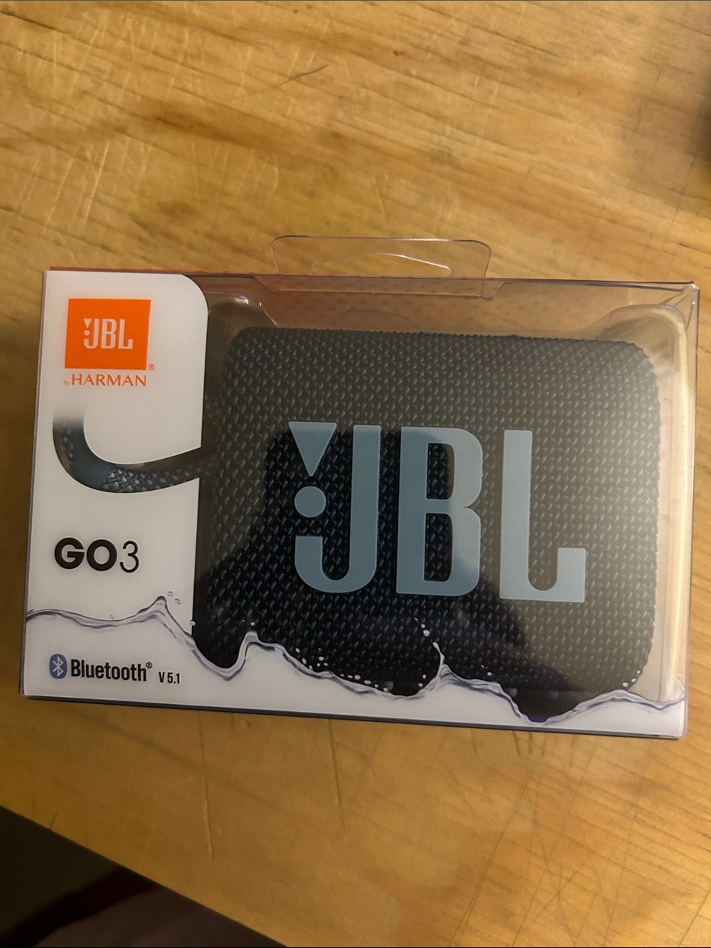 JBL GO 3 Portable Bluetooth Speaker - Black and Gray Logo